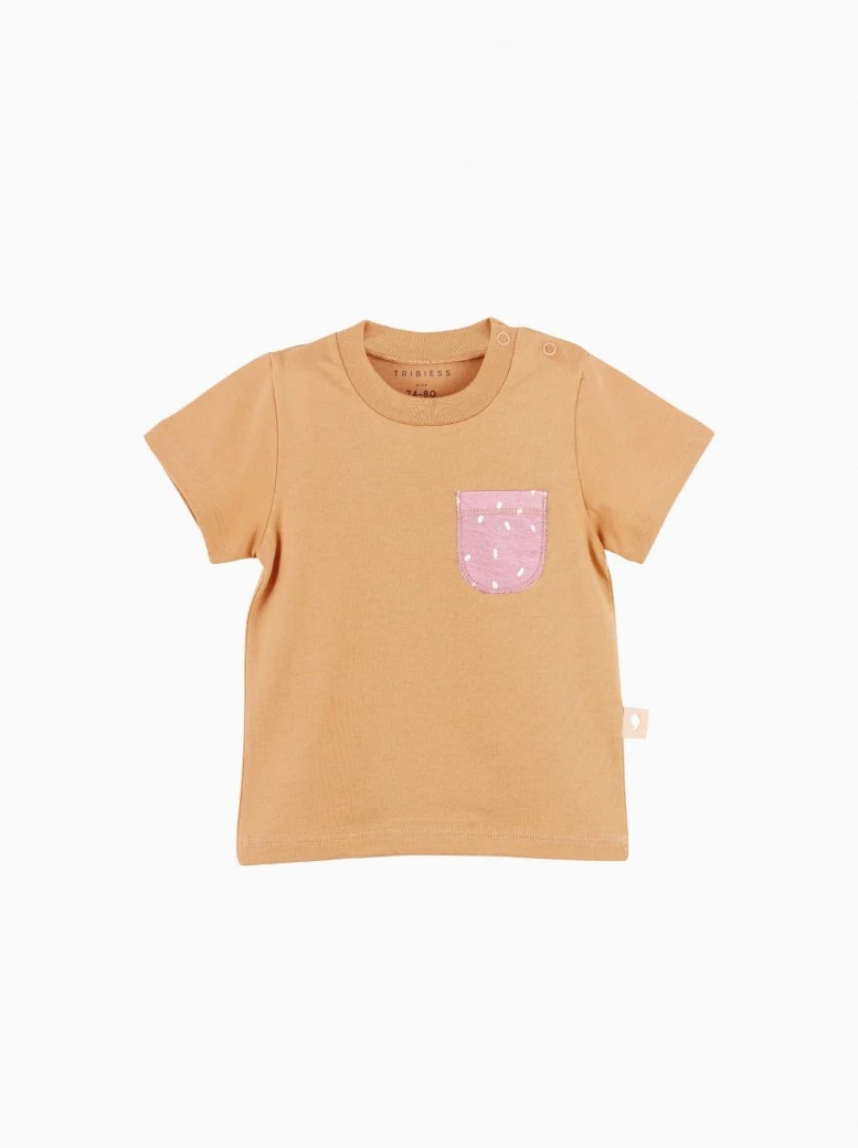 camiseta manga corta bebé · terracota