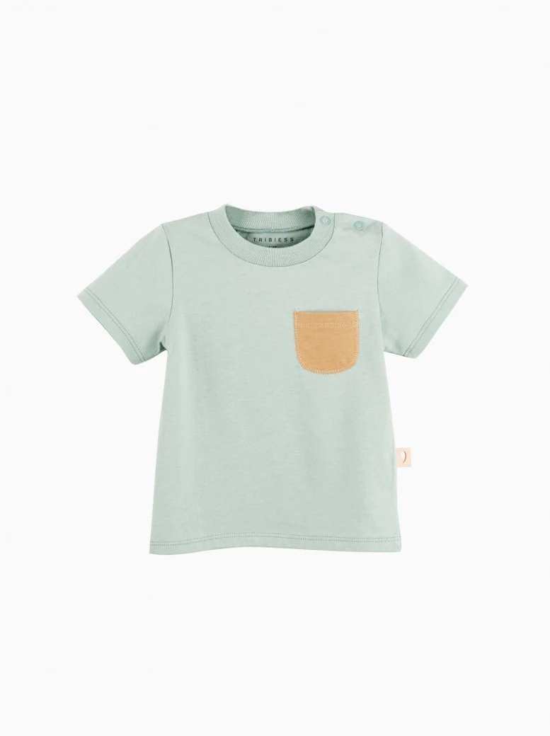 baby short sleeve T-shirt · green surf
