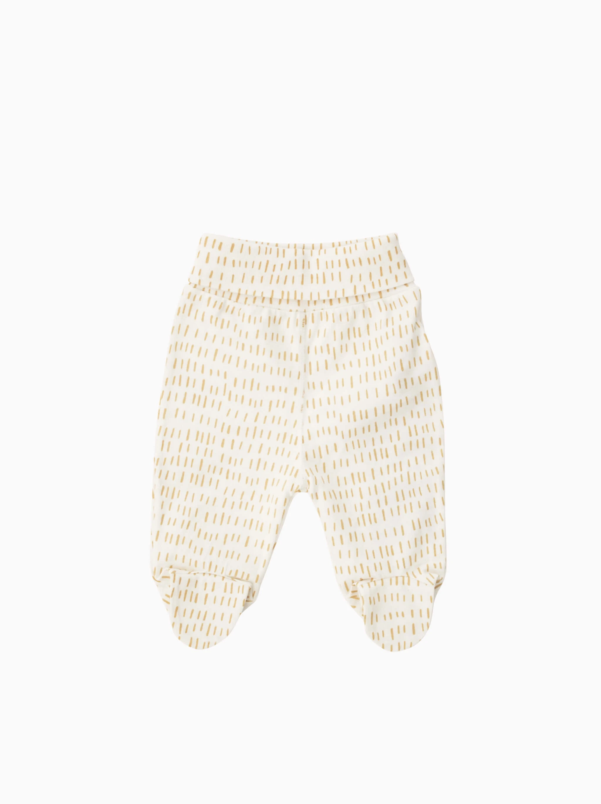 baby footed pants · mustard strokes