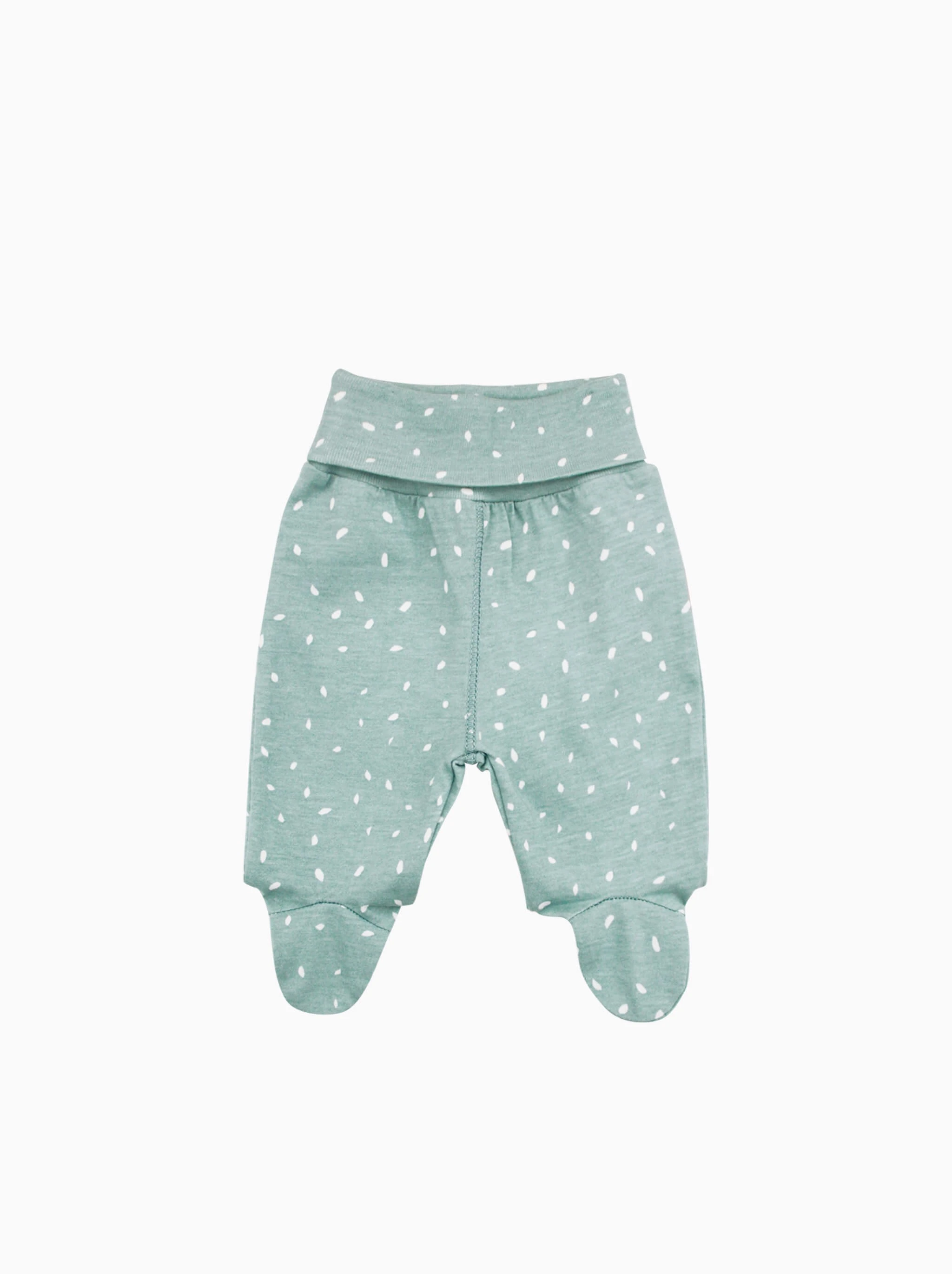 baby footed pants · minty dots