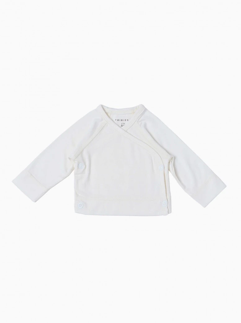 coolbamboo newborn crossover T-shirt · off white