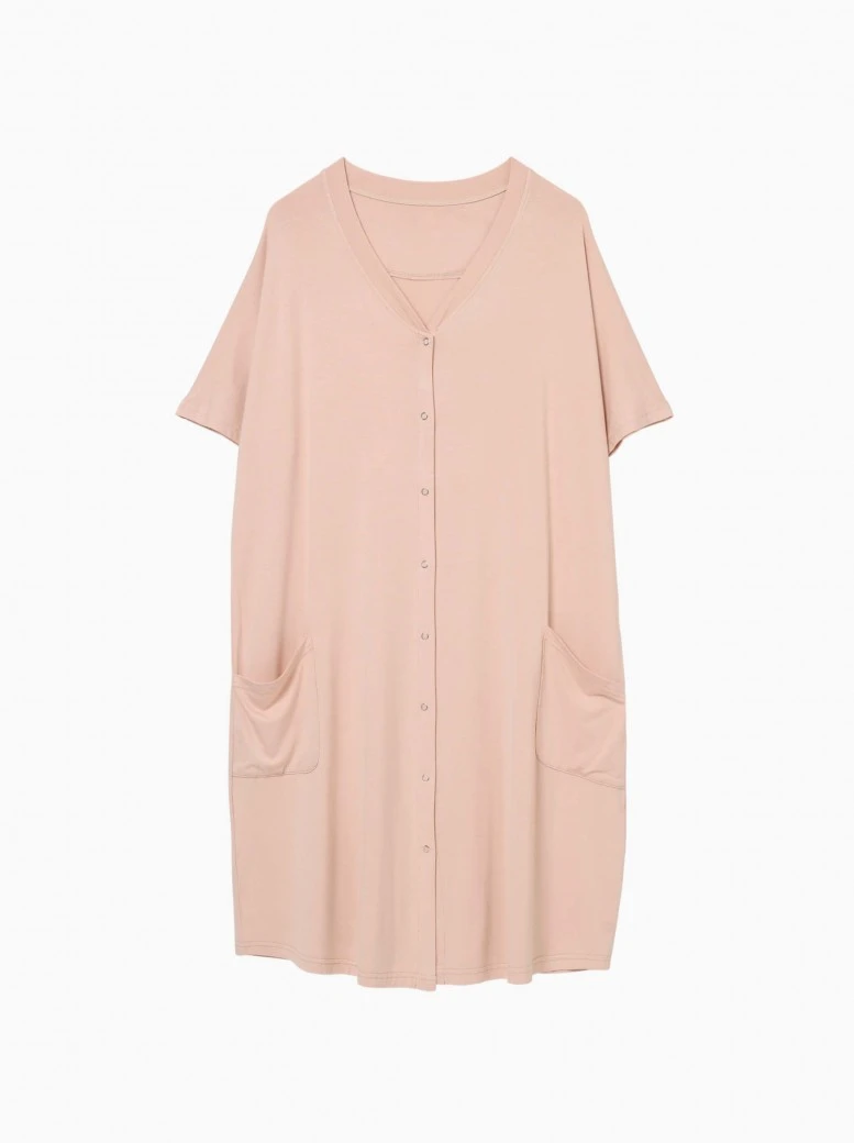  Tribiess coolbamboo nursing and maternity button-through nightdress · blush 1 