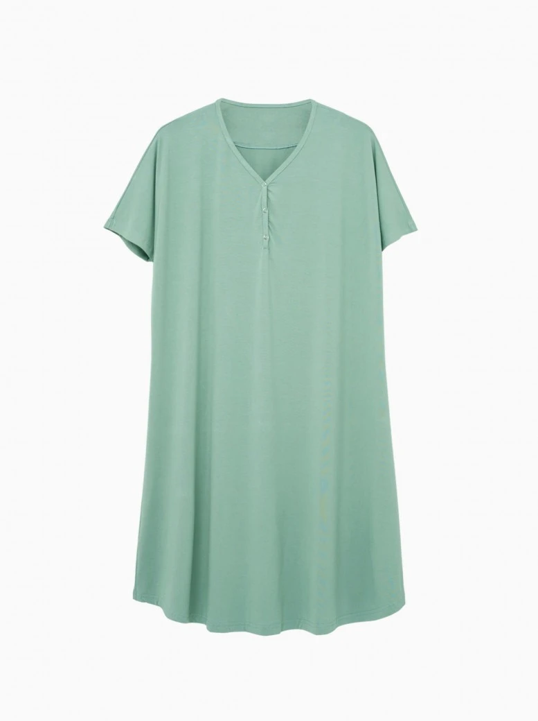 coolbamboo nursing and maternity half-button nightdress · minty green