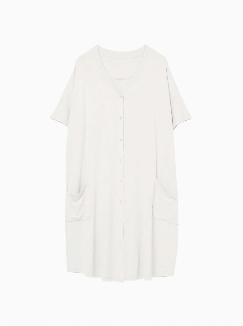coolbamboo nursing and maternity button-through nightdress · undyed